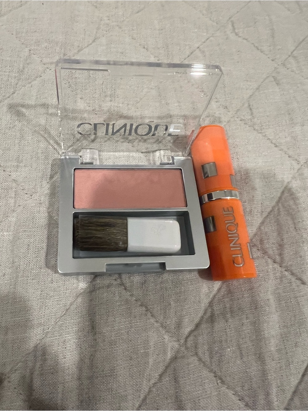Clinique Pink Blush with Orange Lipstick Duo